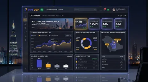 P1M DSP Marketing Intelligence Dashboard Teaser UI